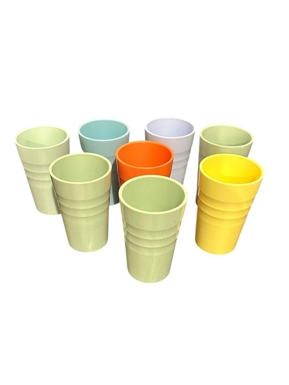 Set of 6 Vintage Mallo-Ware Melamine Tumblers 4.5” Rare Hard to Find